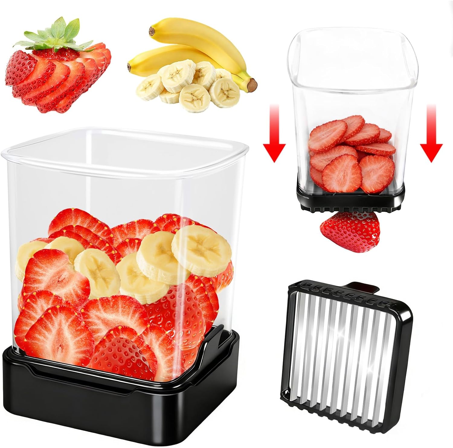 Meal Prep Quick - Fruit Slicer Cup for Strawberry, Banana,
