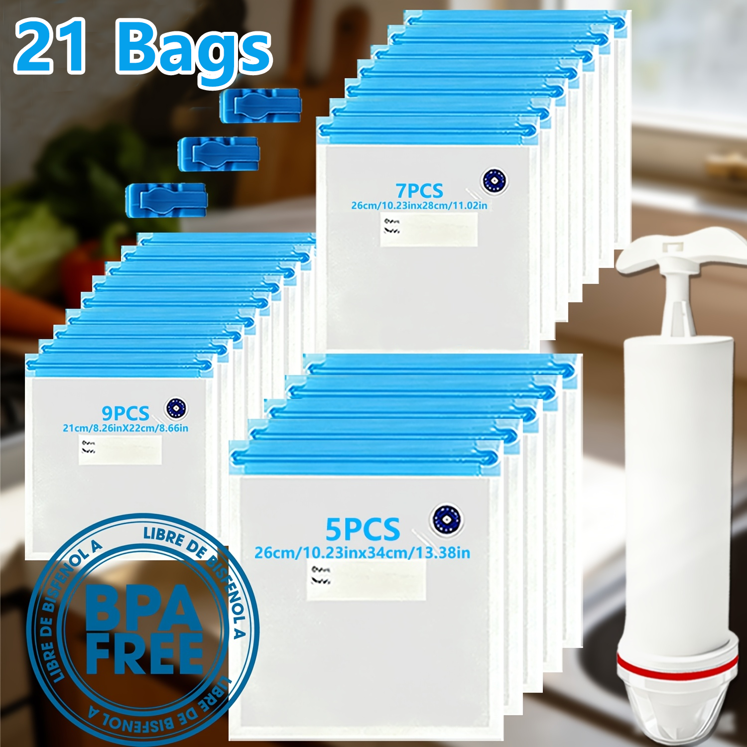 Meal Prep Seafood - 25PCS Reusable Vacuum Sealer Bags with