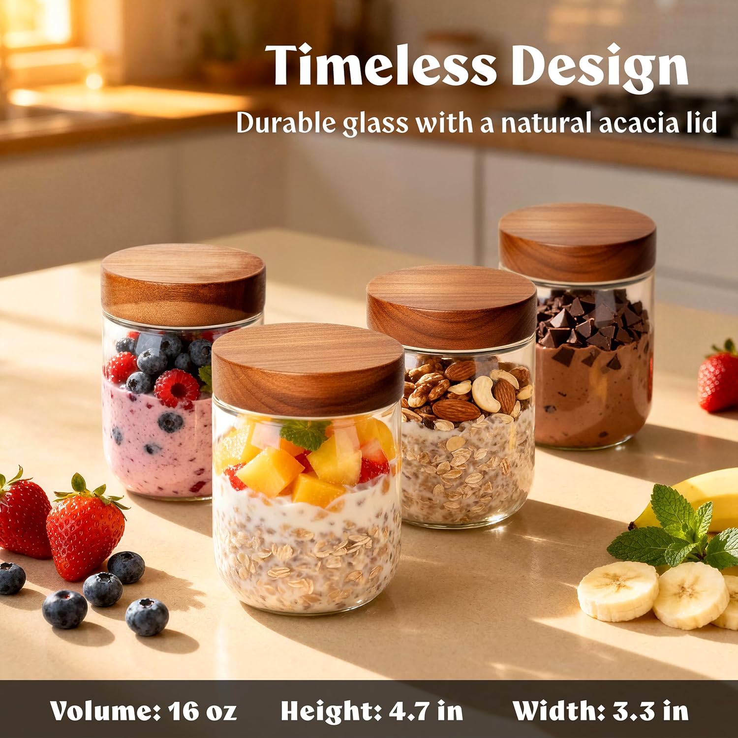 Overnight Oats Containers with - Meal Prep Overnight Oats recensie en prijs