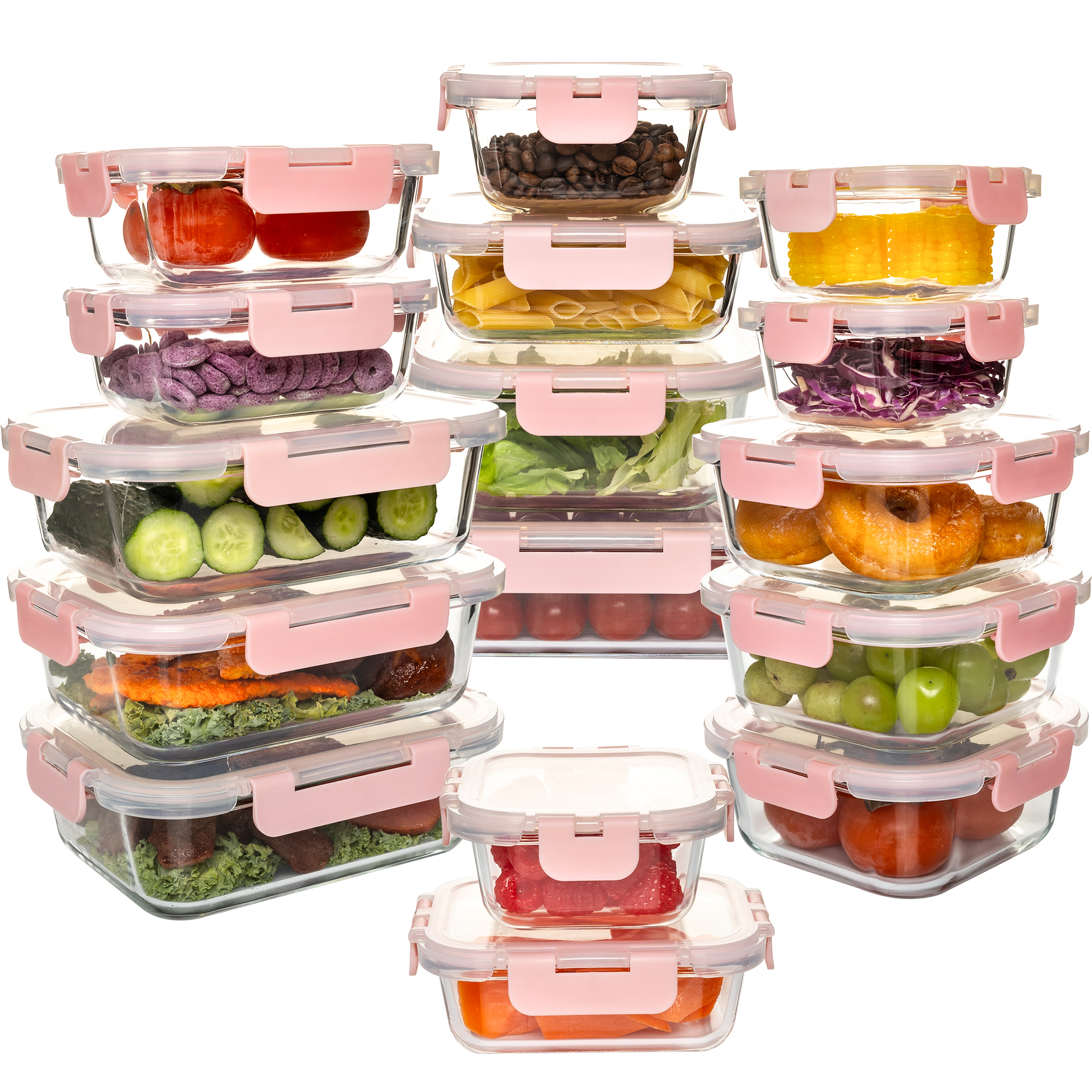 16-Piece Glass Food Storage Co - Meal Prep Glass Containers Oven Safe recensie en prijs