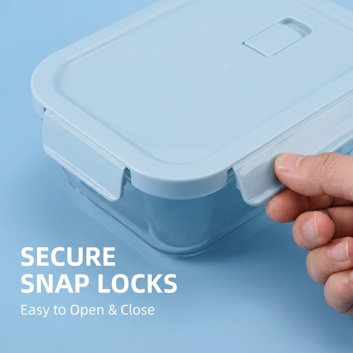 Shallow Blue Glass Bento Box–H - Meal Prep Glass Containers Oven Safe recensie en prijs