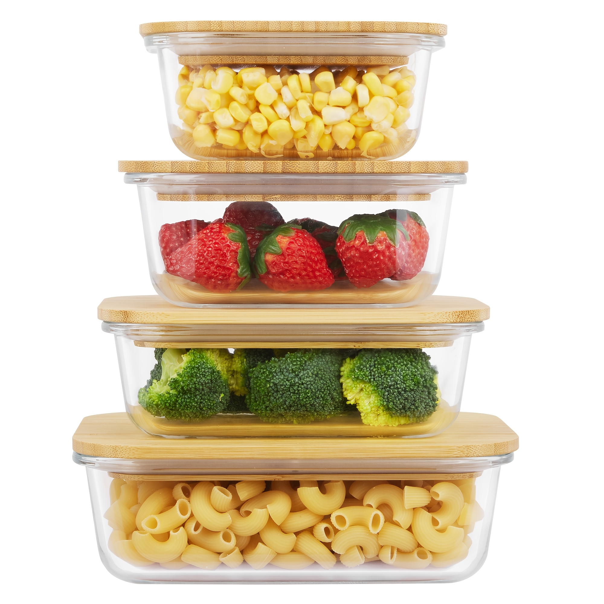 8pcs(4pcs Containers And 4pcs  - Meal Prep Glass Containers Oven Safe recensie en prijs