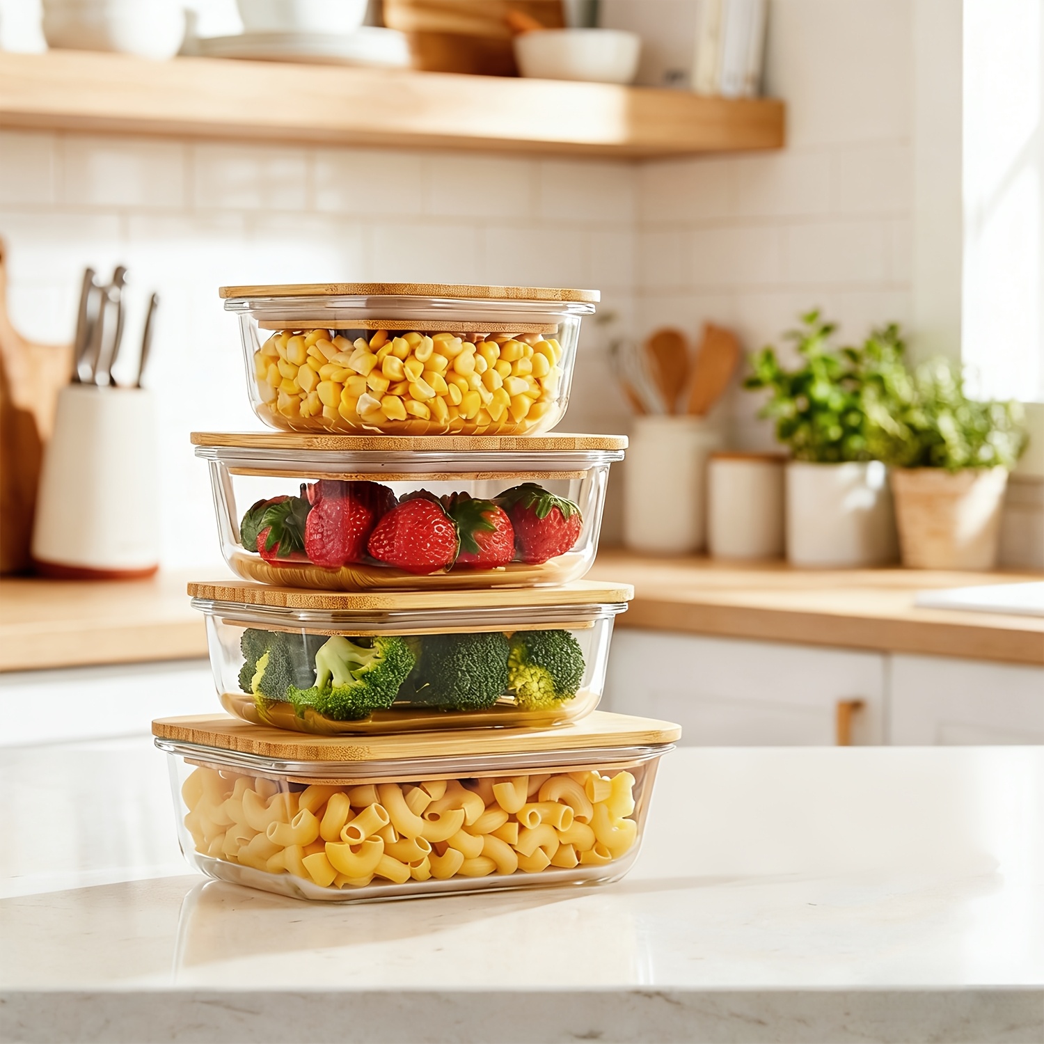 8pcs(4pcs Containers And 4pcs  - Meal Prep Glass Containers Oven Safe recensie en prijs