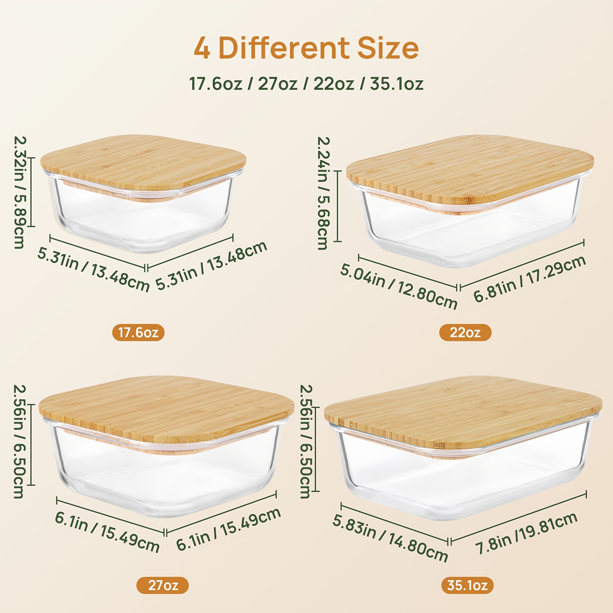 8pcs(4pcs Containers And 4pcs  - Meal Prep Glass Containers Oven Safe recensie en prijs