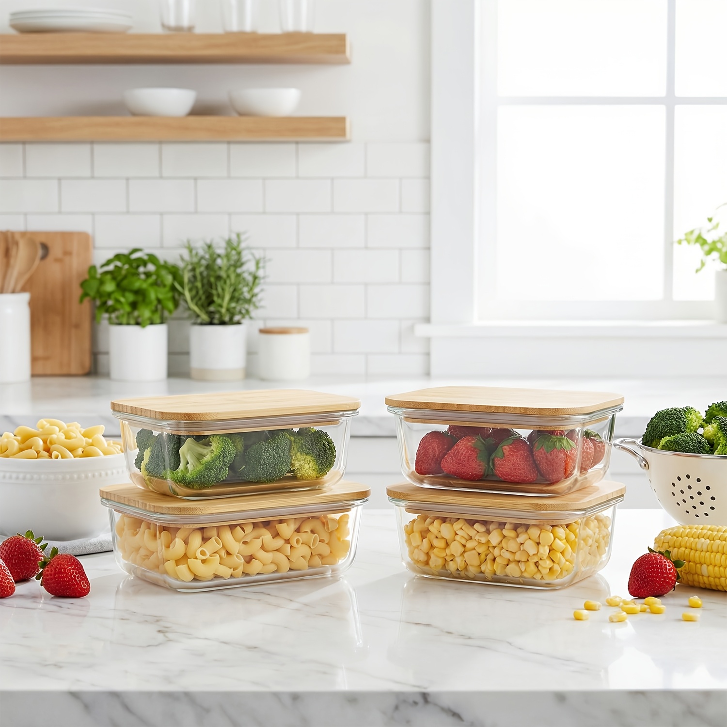 8pcs(4pcs Containers And 4pcs  - Meal Prep Glass Containers Oven Safe recensie en prijs