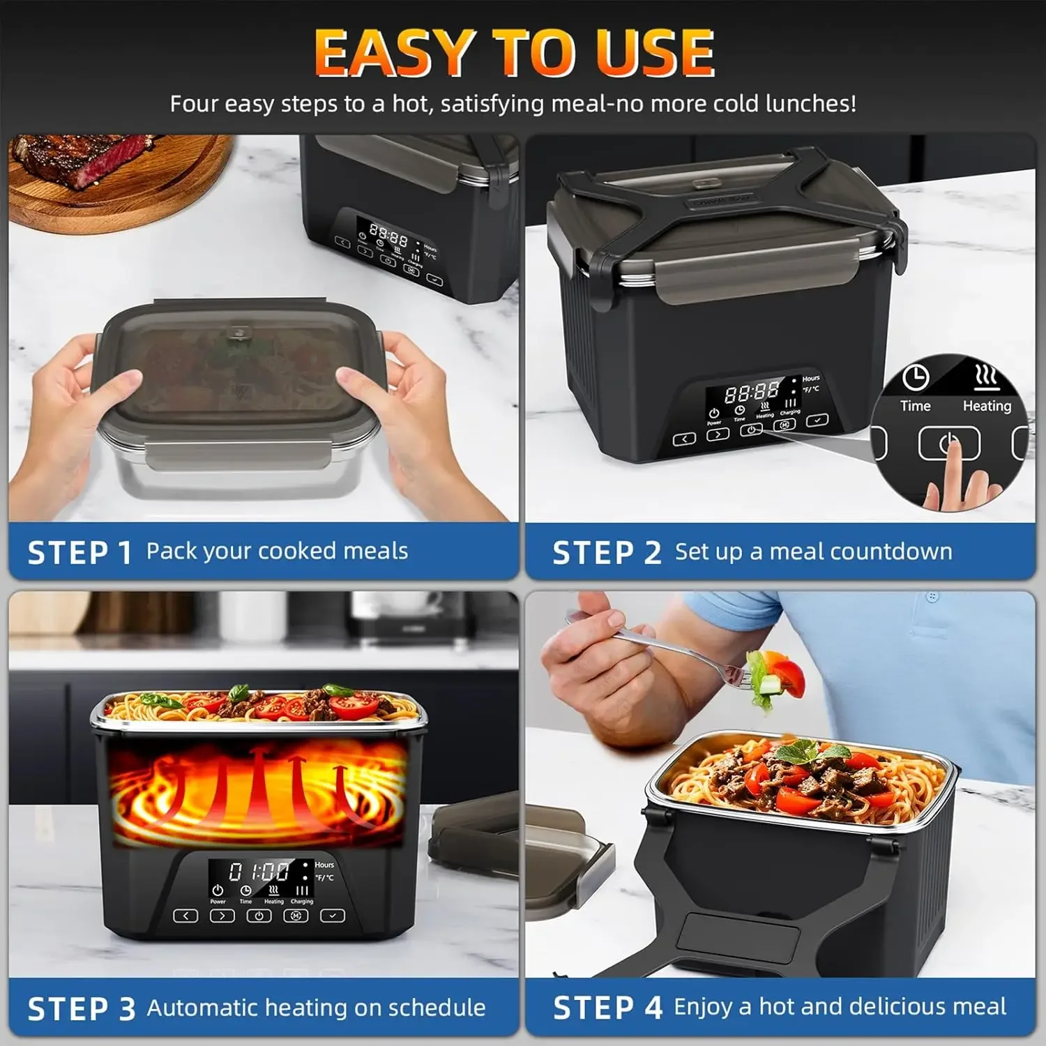 Cordless Electric Lunch Box, 1 - Meal Prep Box recensie en prijs