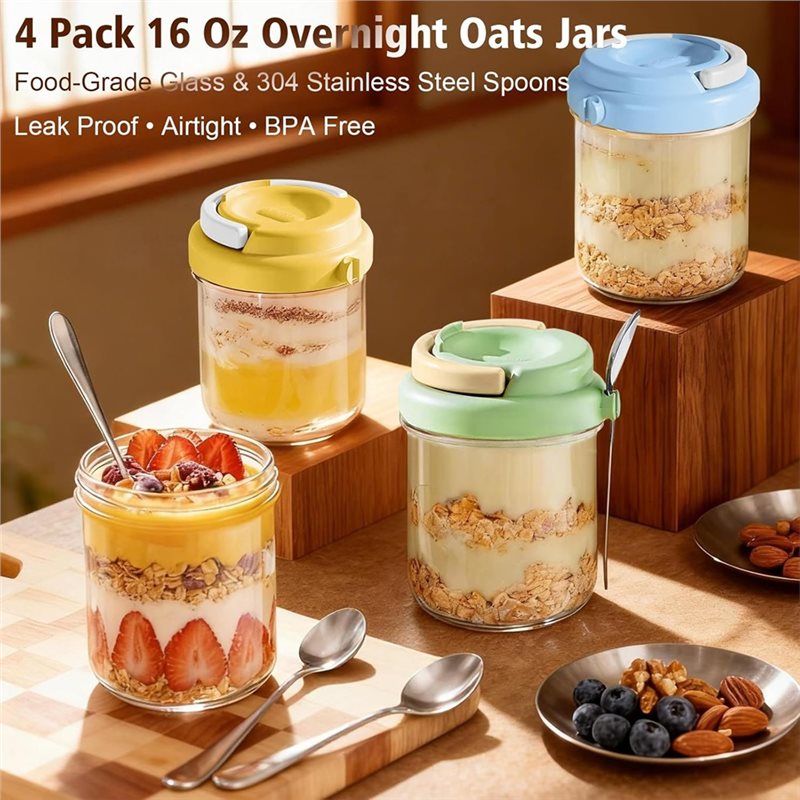 【THANKSGIVING DAY】4 Pack 16 Oz - Meal Prep Overnight Oats recensie en prijs