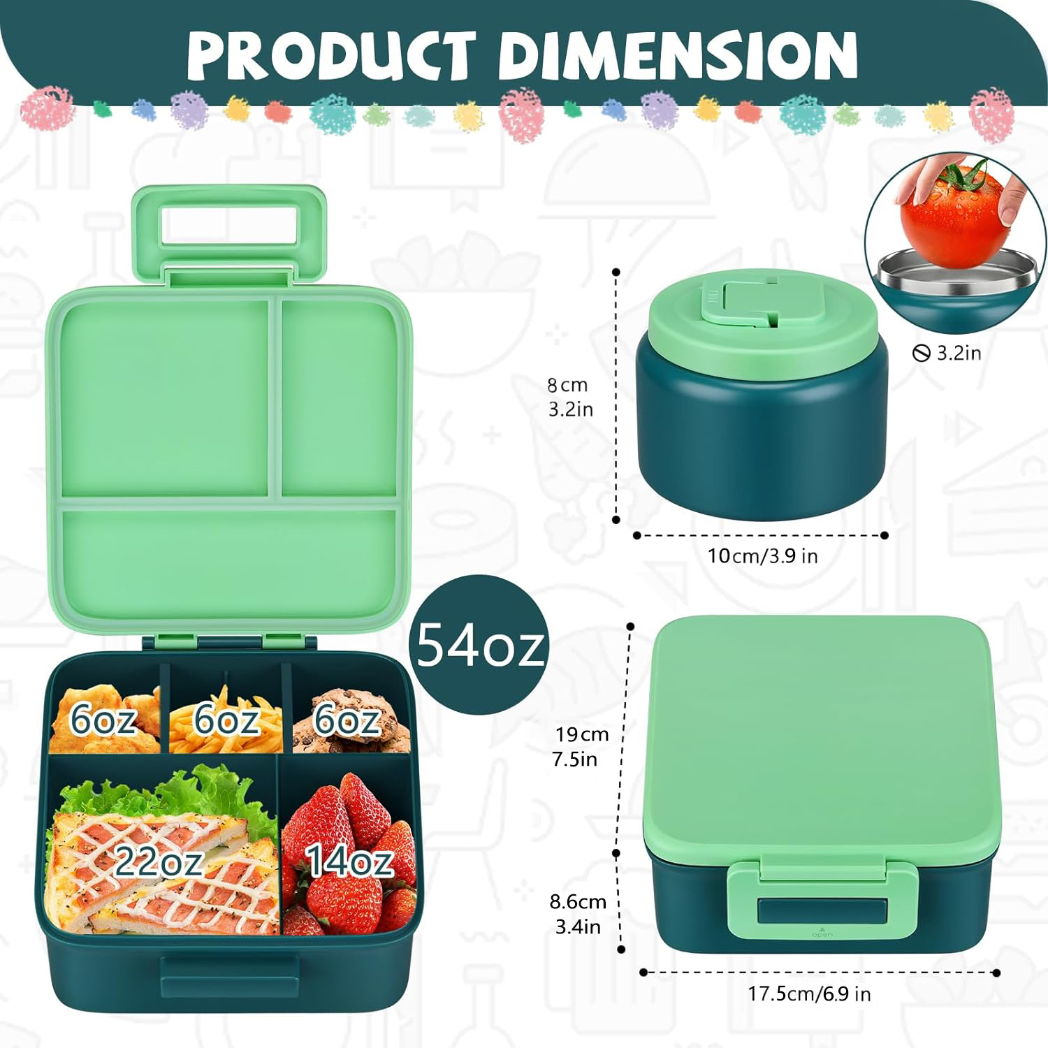 1 set Bento Lunch Box for Kids - Meal Prep Box recensie en prijs