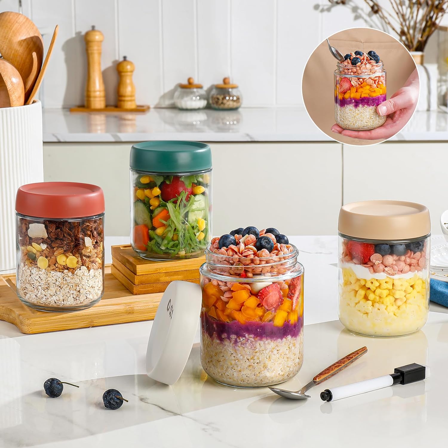 Glass Overnight Oats Container - Meal Prep Overnight Oats recensie en prijs