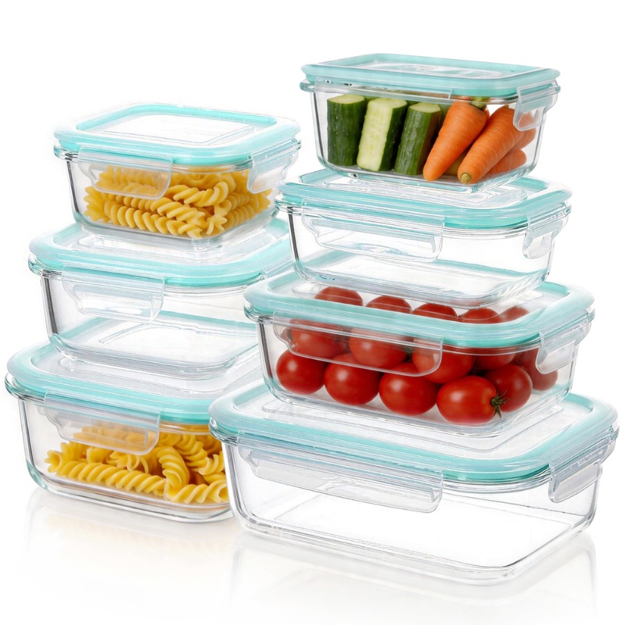7 Pack Glass Food Storage Cont - Meal Prep Glass Containers Oven Safe recensie en prijs