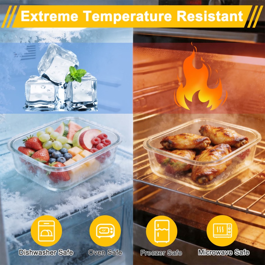 7 Pack Glass Food Storage Cont - Meal Prep Glass Containers Oven Safe recensie en prijs