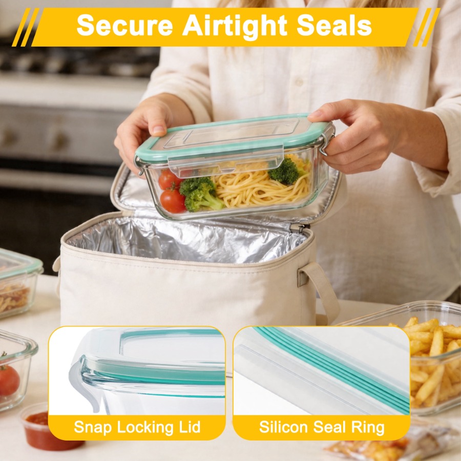7 Pack Glass Food Storage Cont - Meal Prep Glass Containers Oven Safe recensie en prijs
