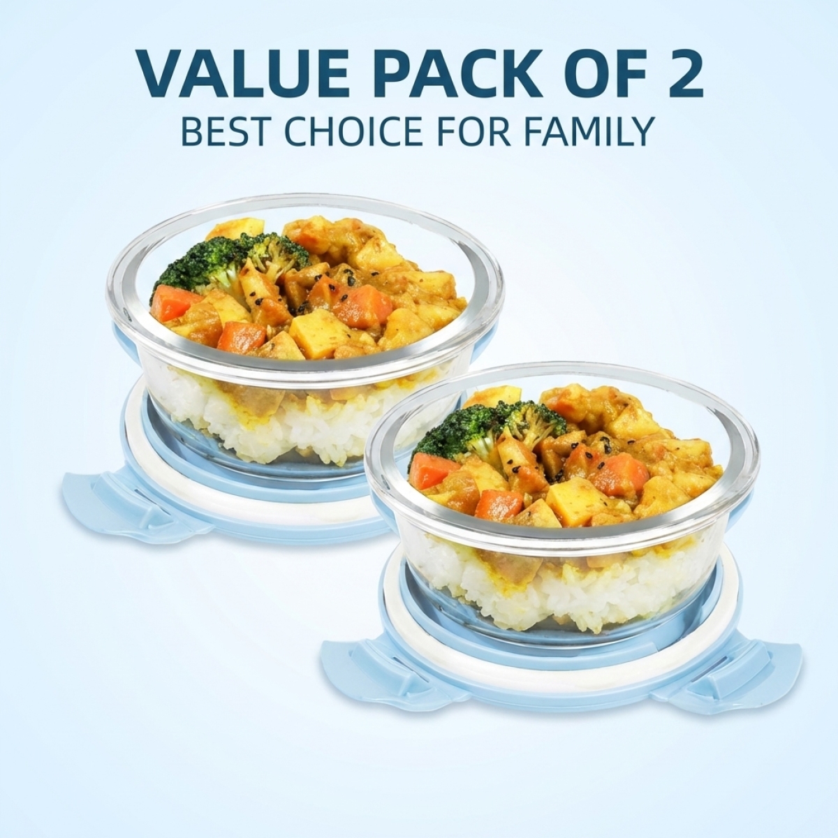 Microwave & Fridge Safe Blue G - Meal Prep Glass Containers Oven Safe recensie en prijs