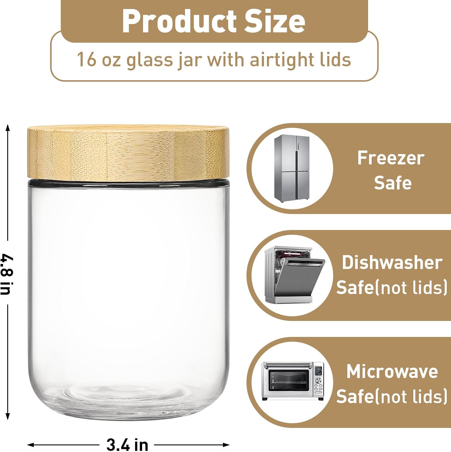 16oz Overnight Oats jars 4 Pac - Meal Prep Overnight Oats recensie en prijs