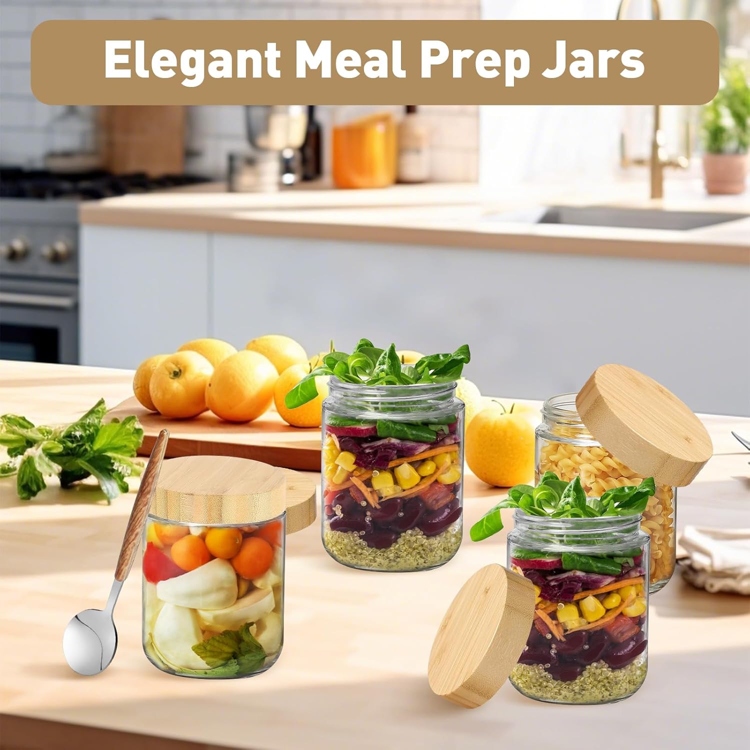 16oz Overnight Oats jars 4 Pac - Meal Prep Overnight Oats recensie en prijs
