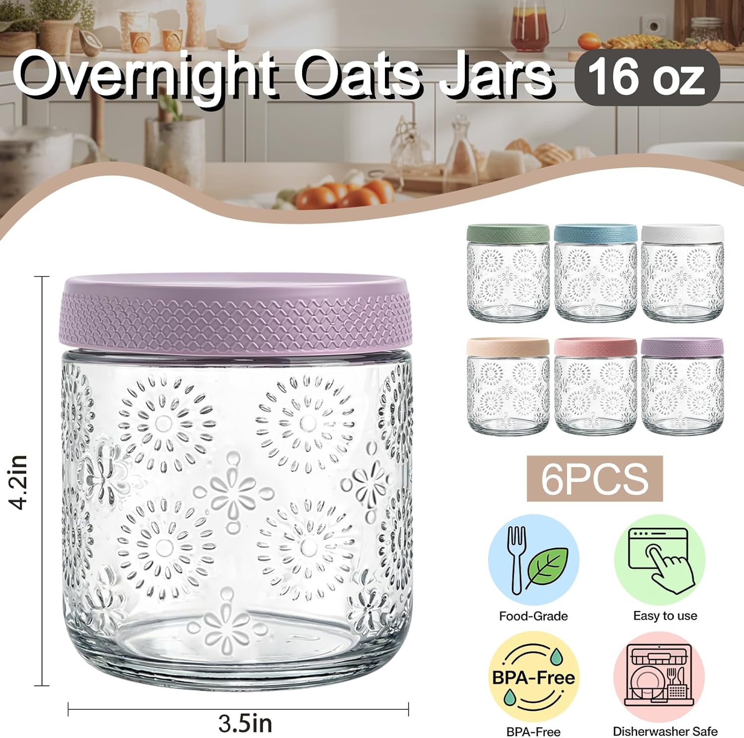 6 Pack 16 oz Overnight Oats Co - Meal Prep Overnight Oats recensie en prijs
