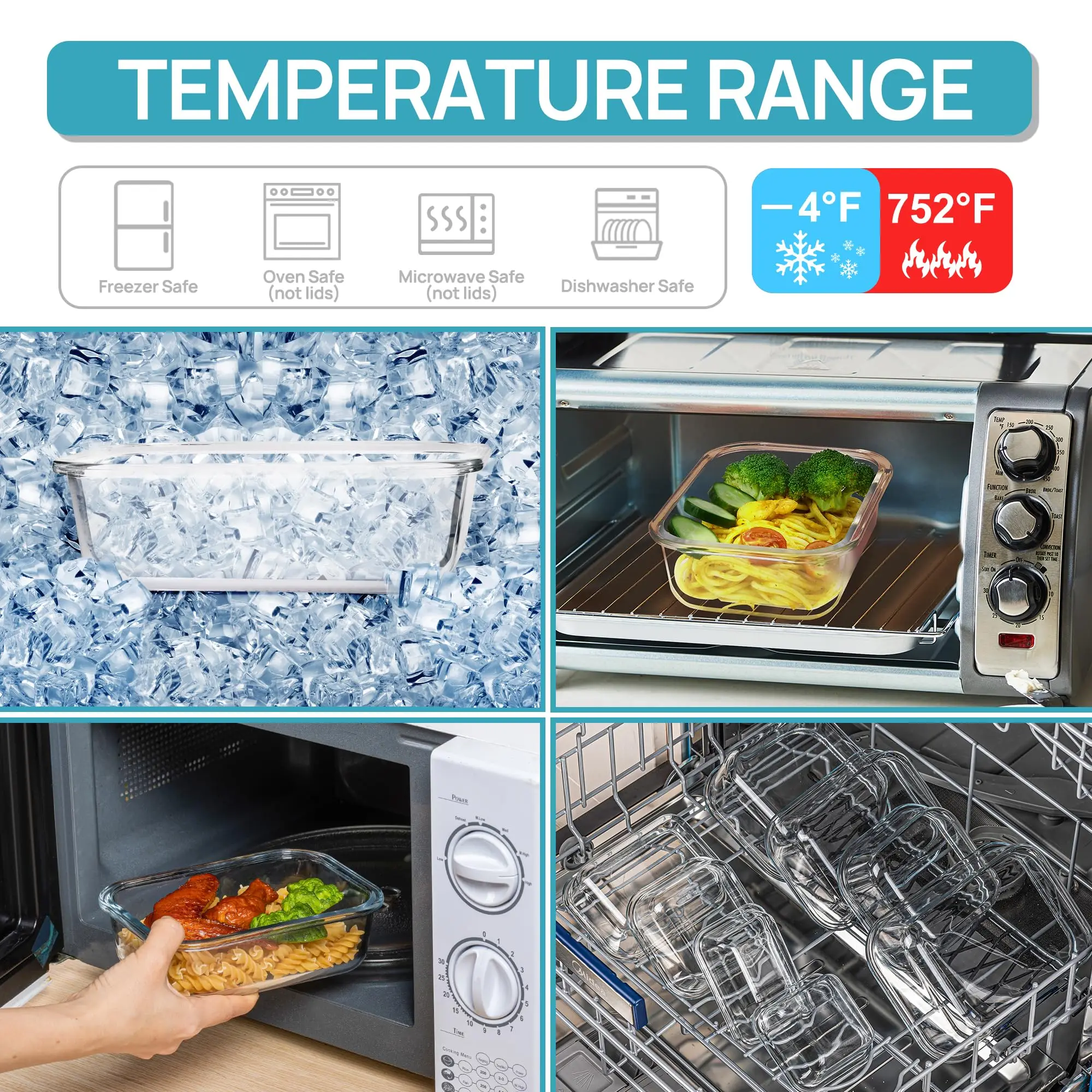 Glass Lunch Box Food Storage C - Meal Prep Glass Containers Oven Safe recensie en prijs