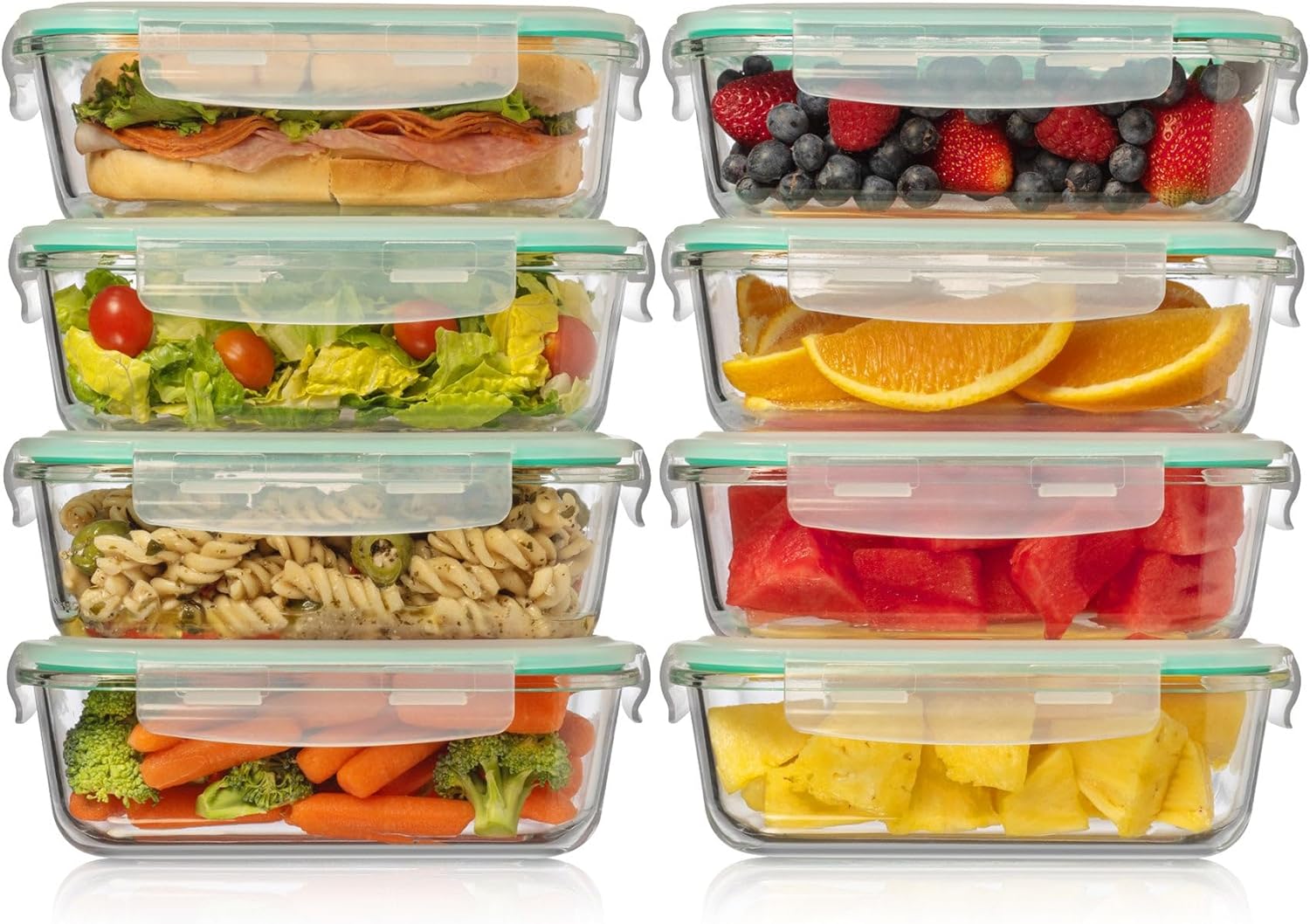 8-Pack 35 oz Glass Food Contai - Meal Prep Glass Containers Oven Safe recensie en prijs