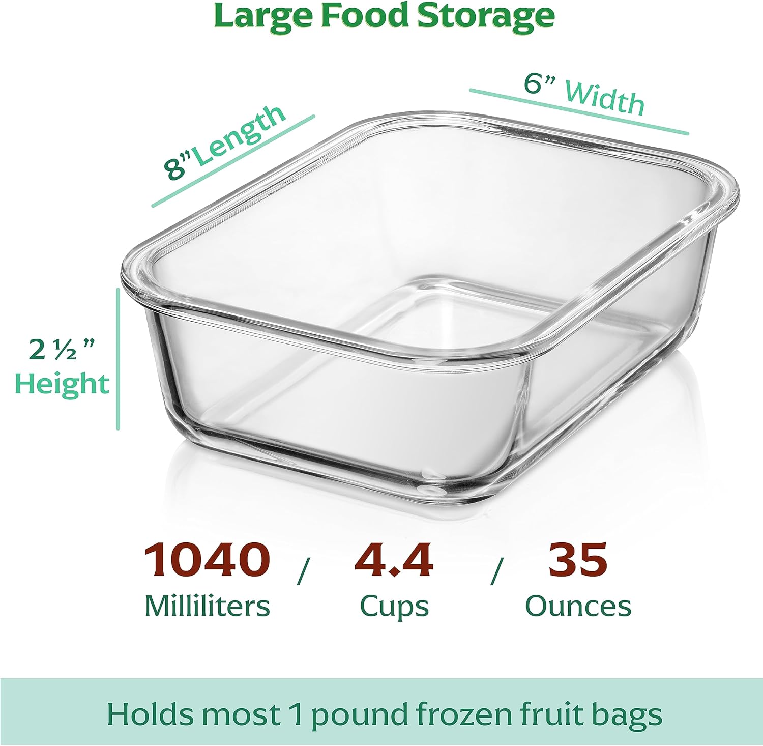 8-Pack 35 oz Glass Food Contai - Meal Prep Glass Containers Oven Safe recensie en prijs